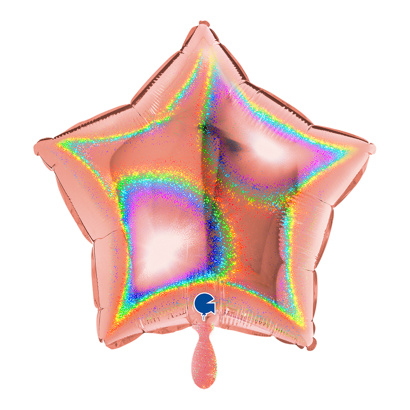 Sternballon Glitter Holographic Rose Gold