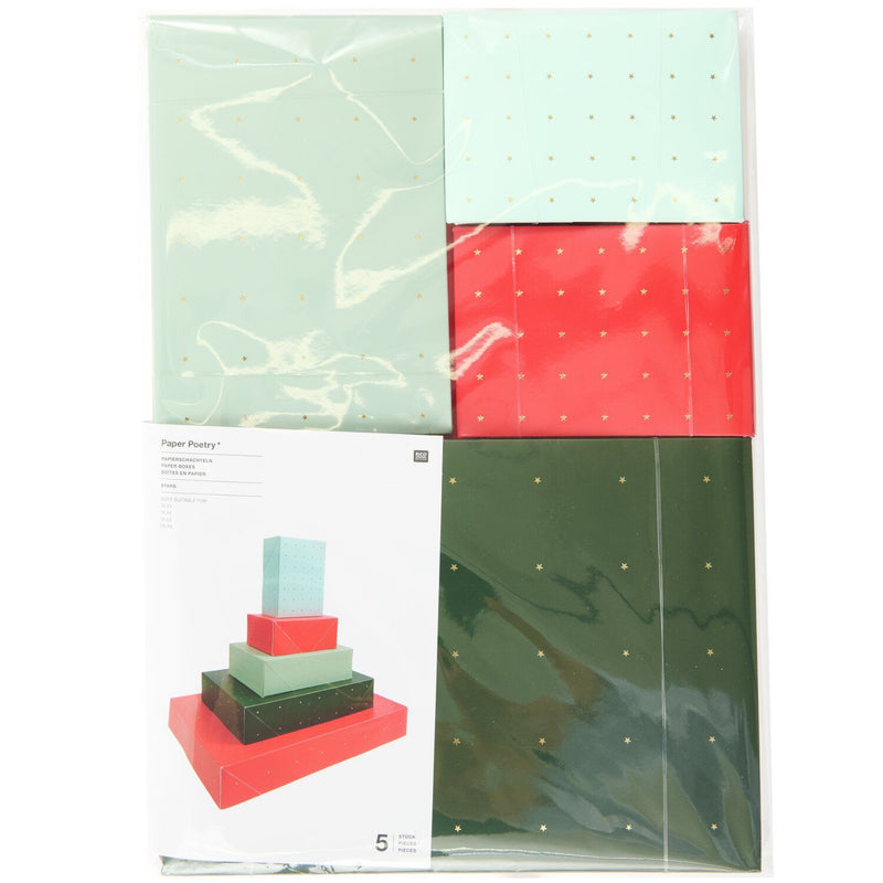 PAPER POETRY PAPIERSCHACHTEL STERNE SET MIX 5 STÜCK