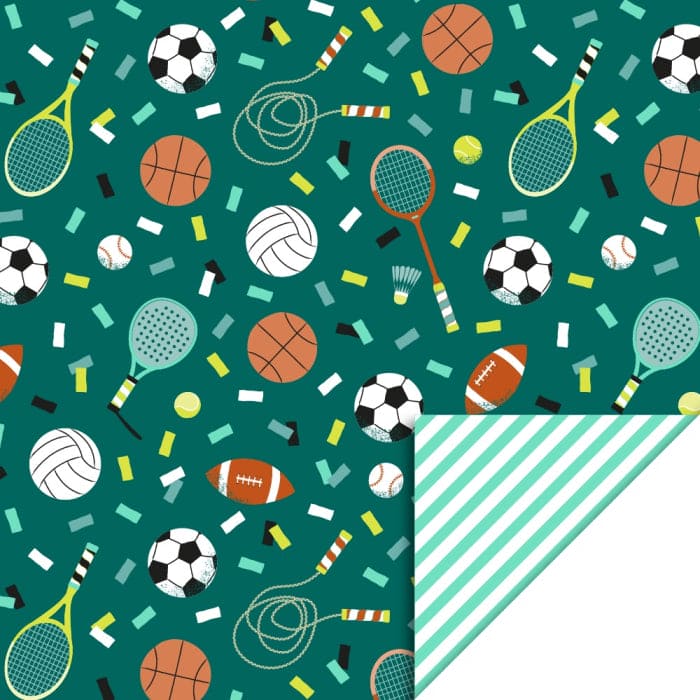 Geschenkpapier "Sports - Stripe Mint" (70 cm x 3 m)