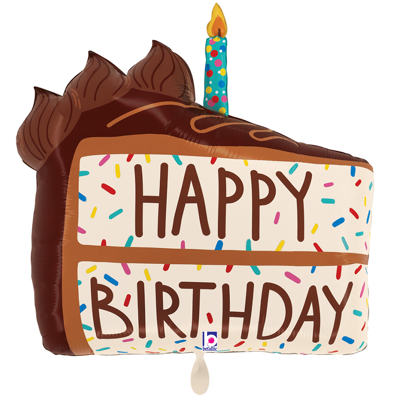 Folienballon BDay Chocolate Cake Slice XXL