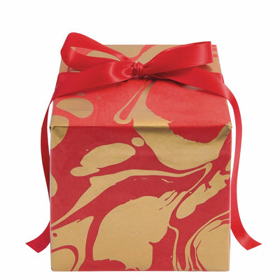 SEIDENPAPIER MARMOR 415X50CM 28G/M² ROT/GOLD