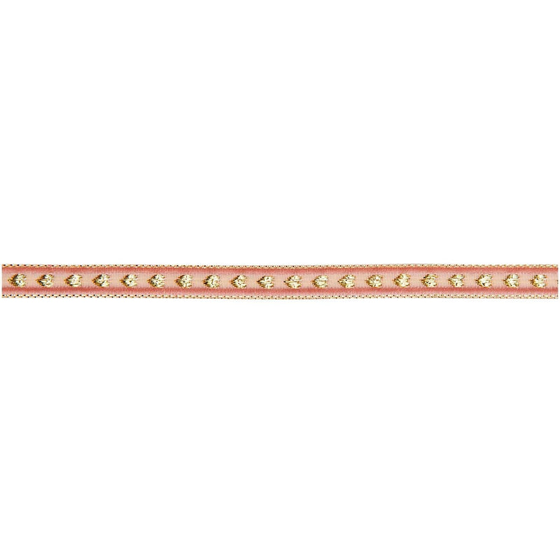 Glitzerband Samt, Herzen, Rosa, 10mm x 3m
