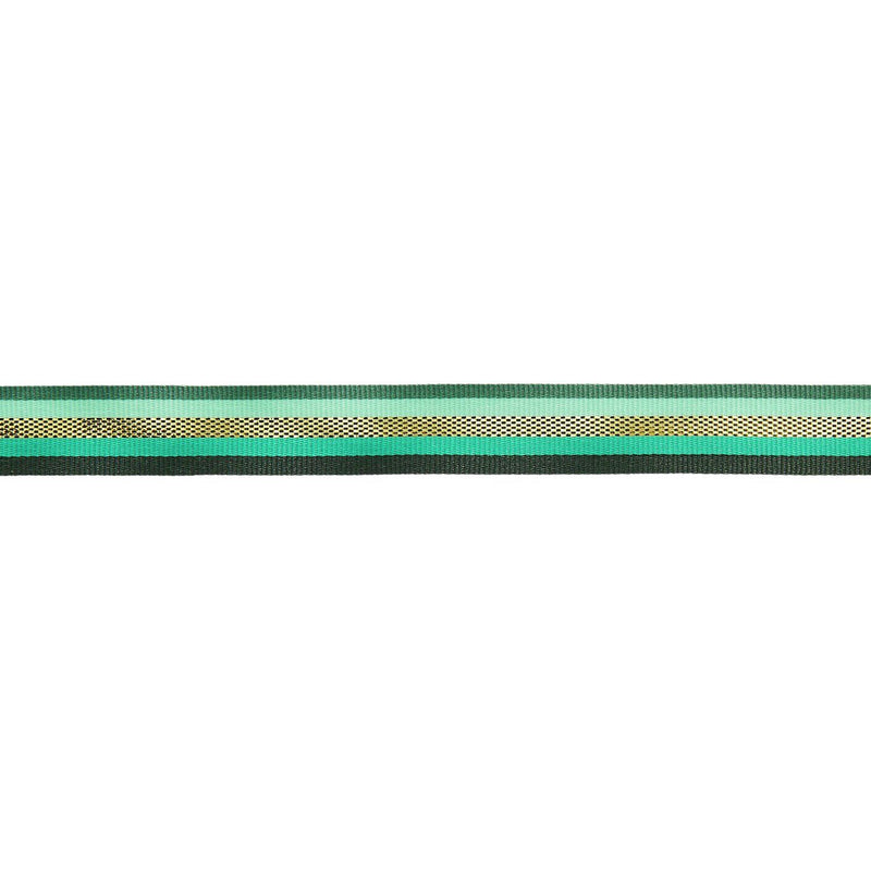 PAPER POETRY WEBBAND MULTI STREIFEN GRÜN/GOLD 13MMX3M