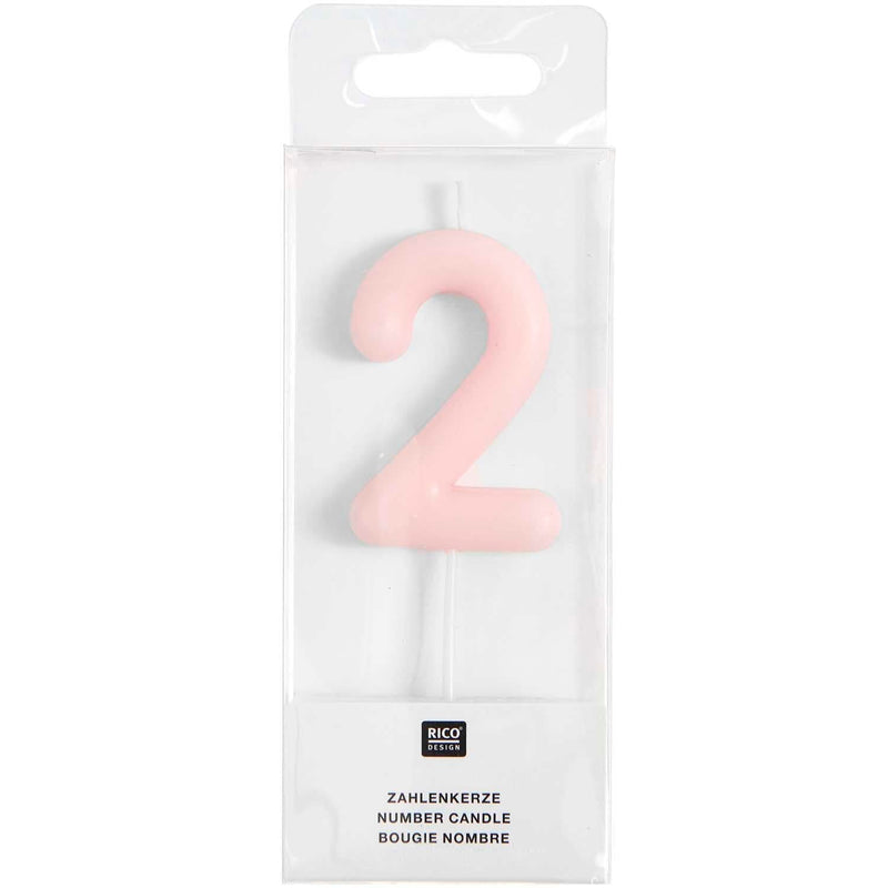 ZAHLENKERZE 2 ROSA 10,5CM | Boutique Ballooons
