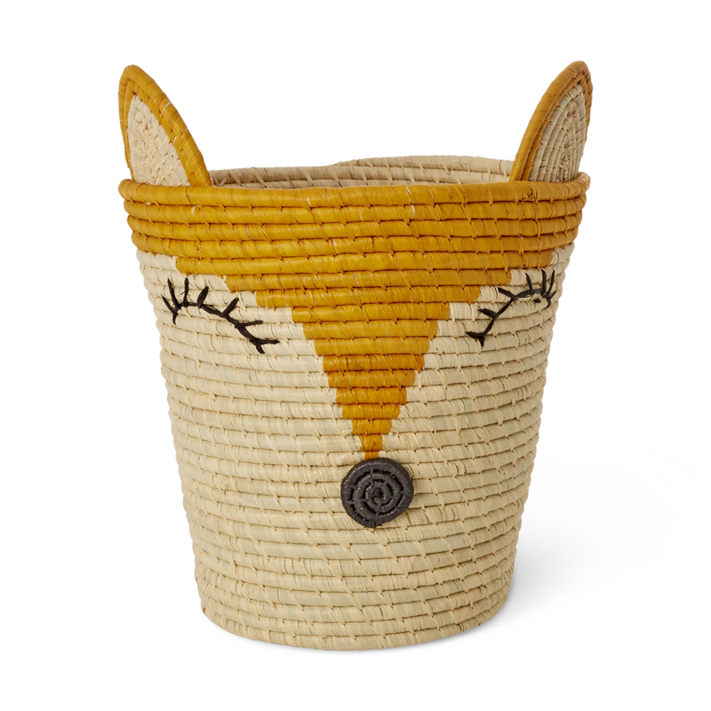 Rund Raffia Aufbewahrungskorb - Gelb - Fox Design