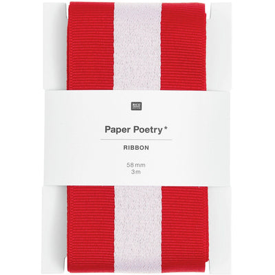 PAPER POETRY WEBBAND DUO STREIFEN ROT/WEISS 58MMX3M