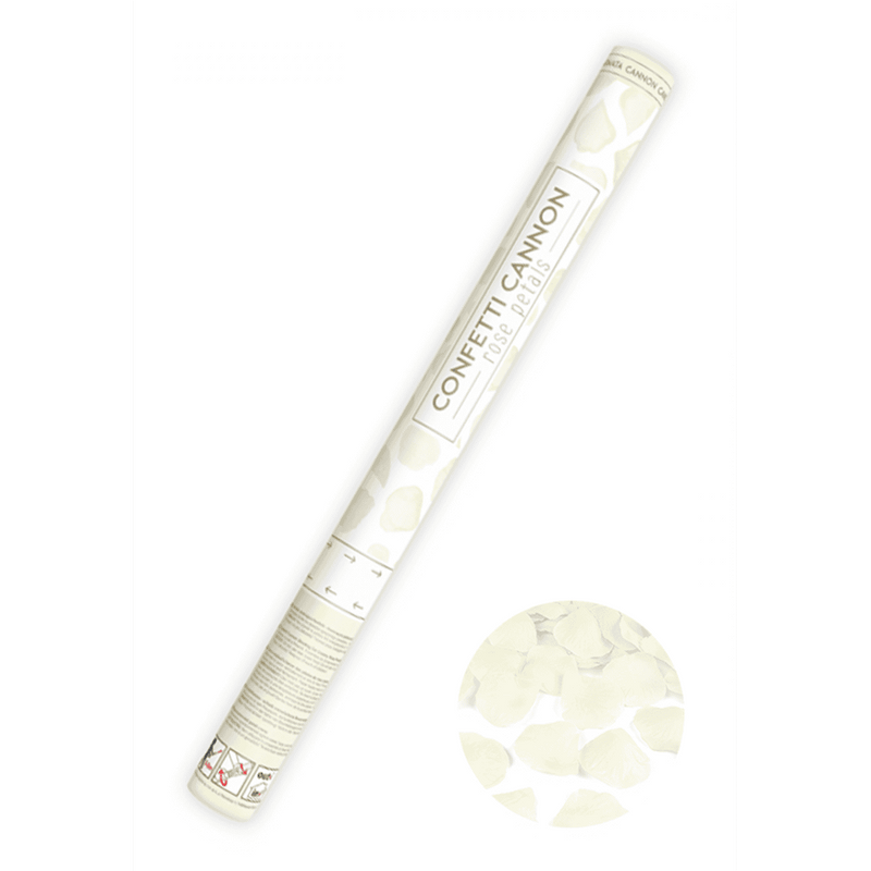 Konfettikanone XL - 60cm - Rosenblätter - Creme