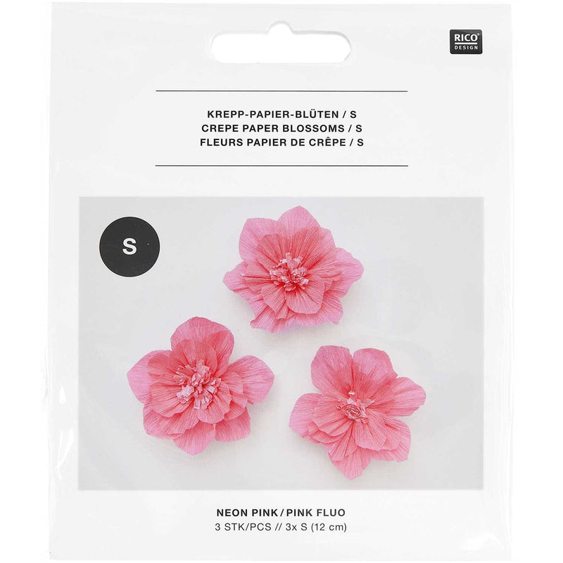 Krepppapier Blüten, Neon Pink, S, FSC MIX