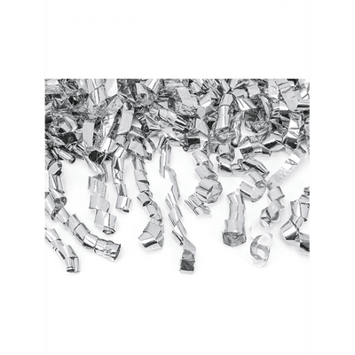 Konfettikanone - 40cm - Metallic - Luftschlangen - Silber