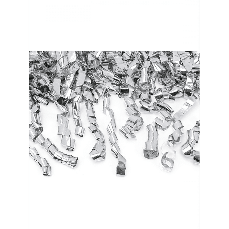 Konfettikanone - 40cm - Metallic - Luftschlangen - Silber