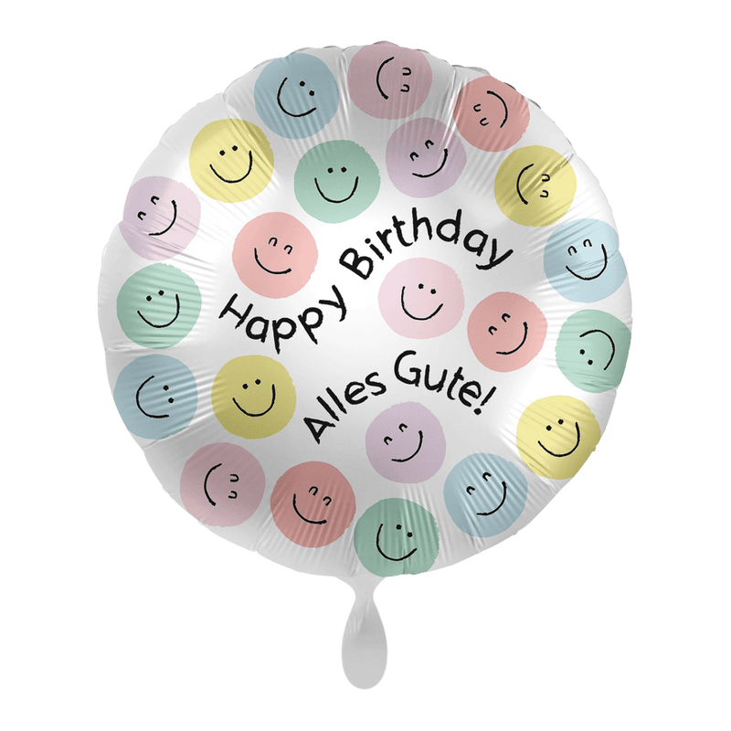 Folienballon Colourful Smileys Birthday