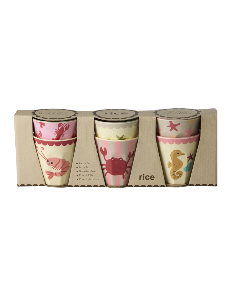 Kleine Becher - Koralle - Ocean Print - 6er Pack