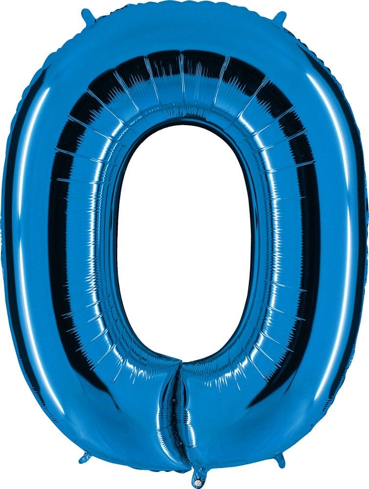 Zahlenballon 0 XXL  - Blau