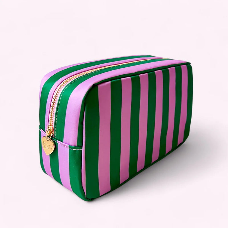 Romy Kosmetiktasche L Stripes Violet Smaragd