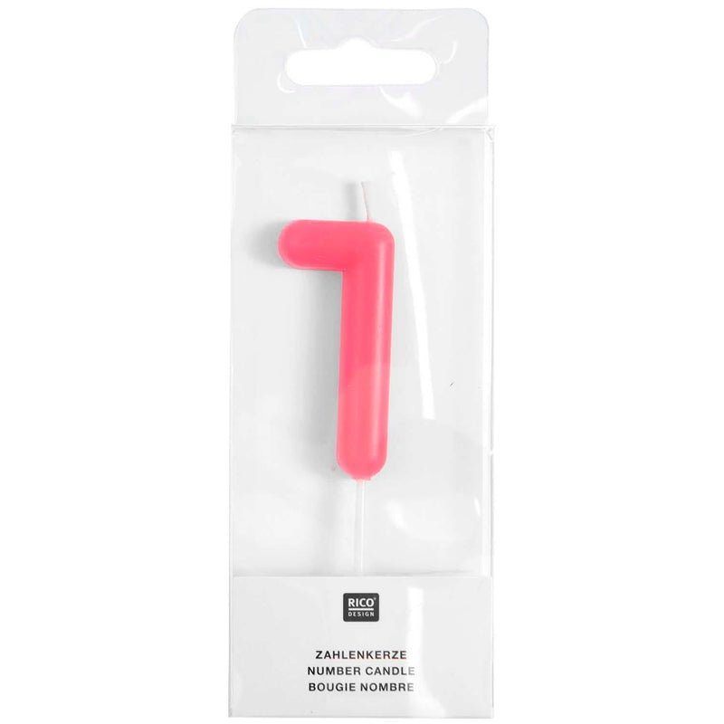 ZAHLENKERZE 1 NEON PINK 10,5CM | Boutique Ballooons