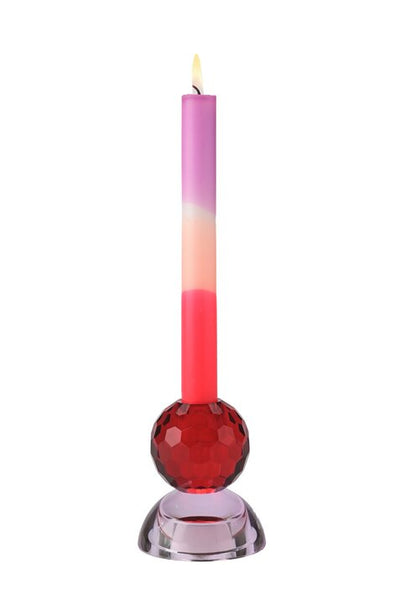 SARI, KRISTALLGLAS, KERZENHALTER/TEELICHTHALTER, KUGEL/CABOCHON, ROT/HELLROSA, GS