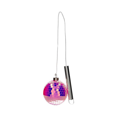 Disco, LED-Kugel, 10cm, neon pink