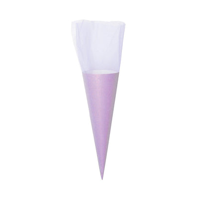 Schultüte mit Tüllverschluss, 35cm, Glitter-Violett, FSC Recycled