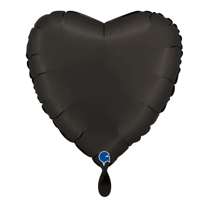 Herzballon Satin Rauchschwarz
