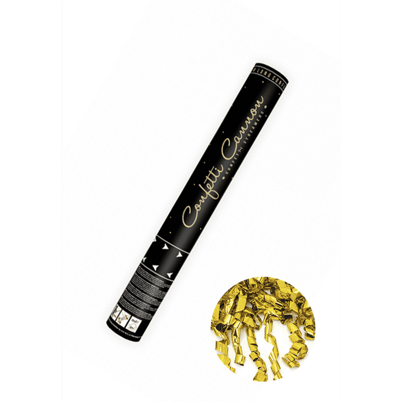 Konfettikanone - 40cm - Metallic - Luftschlangen - Gold
