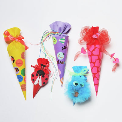 Schultüte mit Filzverschluss, 35 cm, Gelb, FSC Recycled