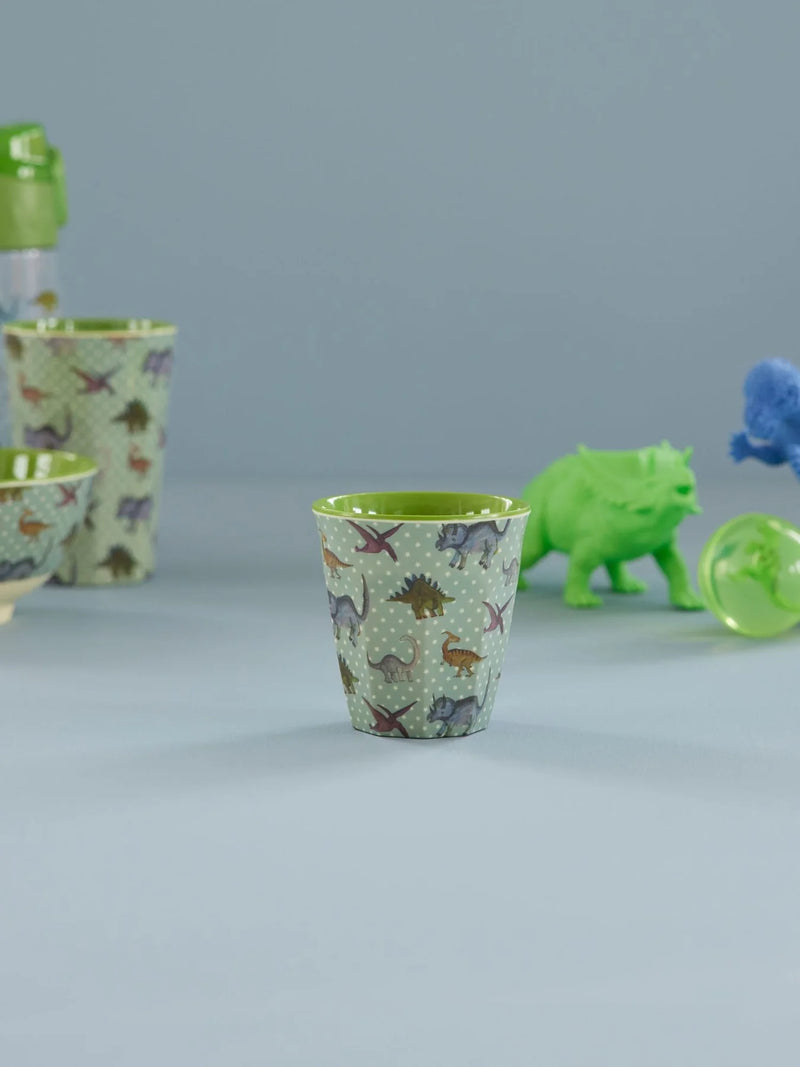 Mittelgroße Becher - Graublau - New Dino Print