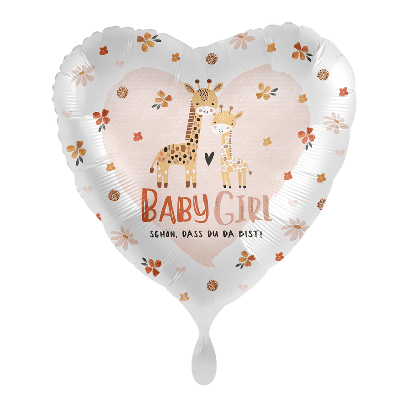 Folienballon Baby Girl - Giraffenfamilie