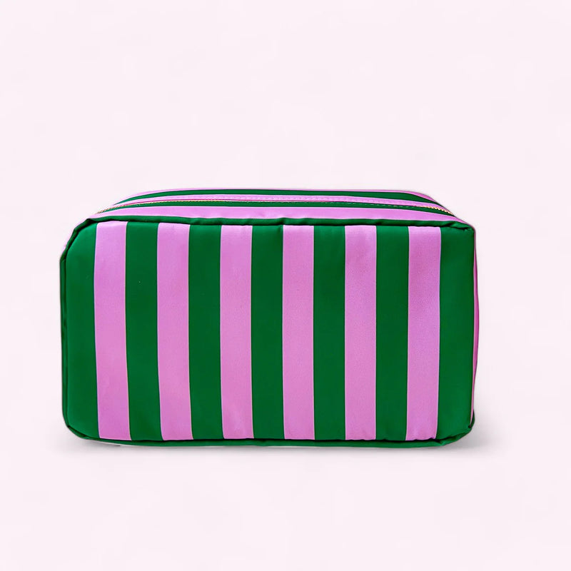 Romy Kosmetiktasche L Stripes Violet Smaragd