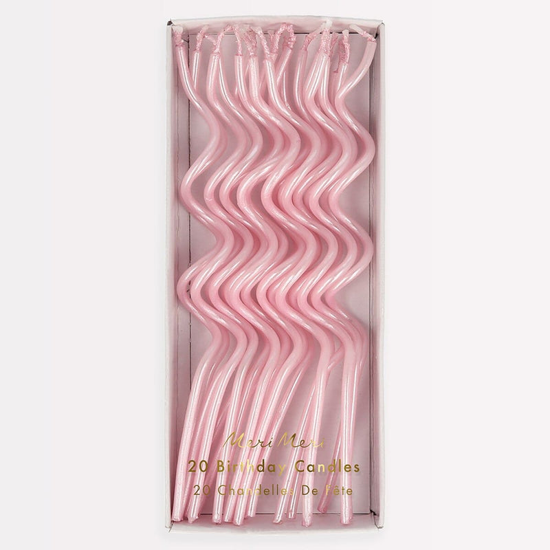 Pink Swirly Candles (x 20)