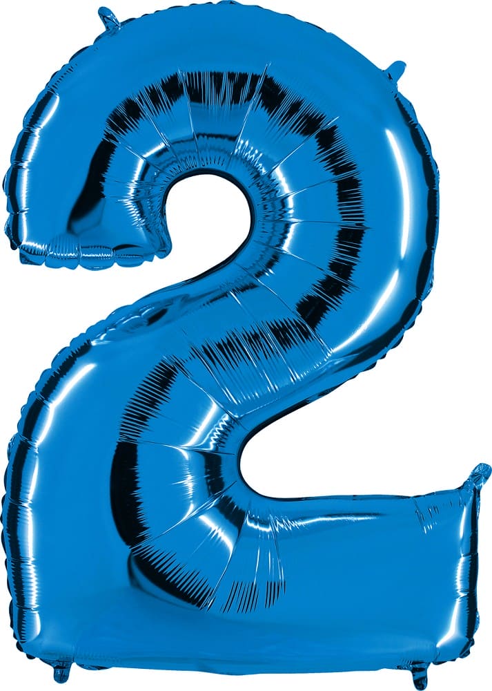 Zahlenballon 2 XXL  - Blau