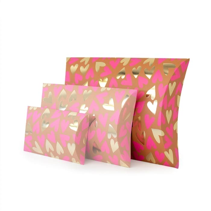 Kissenschachteln - Medium - Hearts Fluor Pink