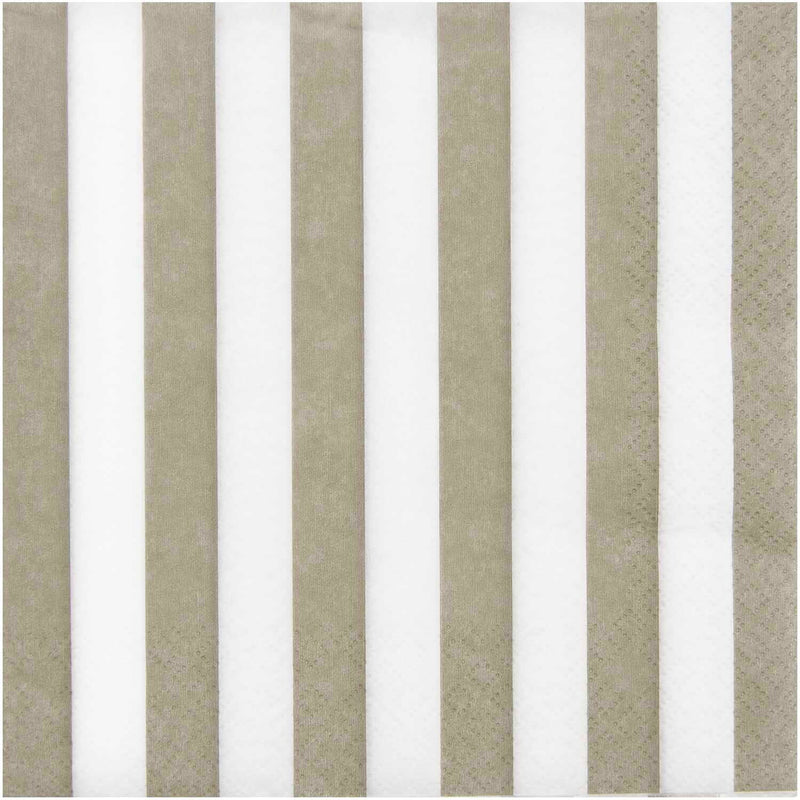 Servietten, beige/weiß gestreift, FSC MIX, 20 Stk, 33 x 33 cm
