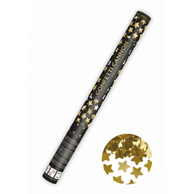 Konfettikanone XL - 60cm - Metallic - Stars - Gold