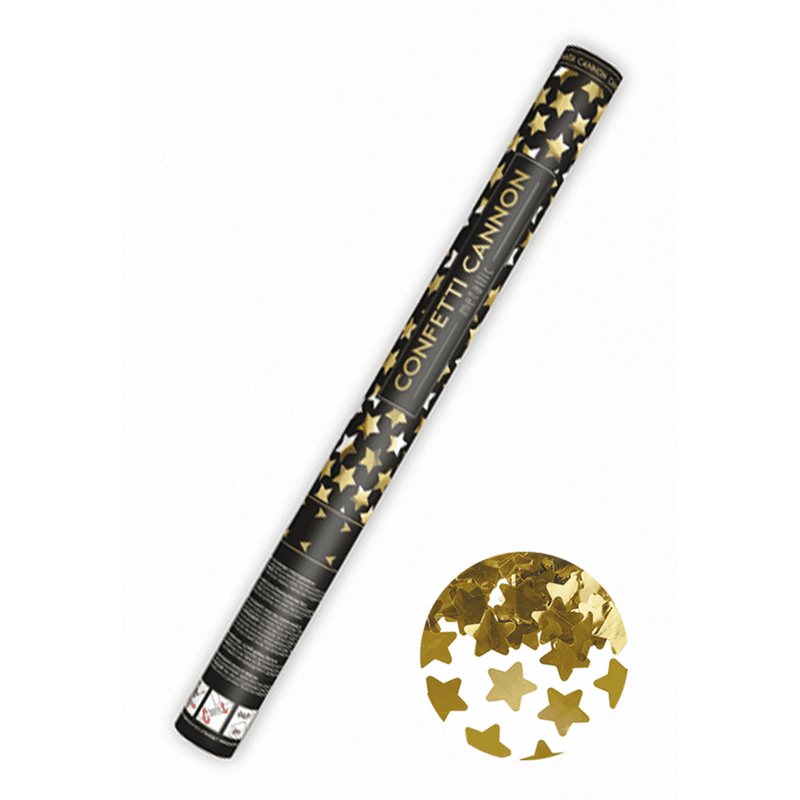 Konfettikanone XL - 60cm - Metallic - Stars - Gold