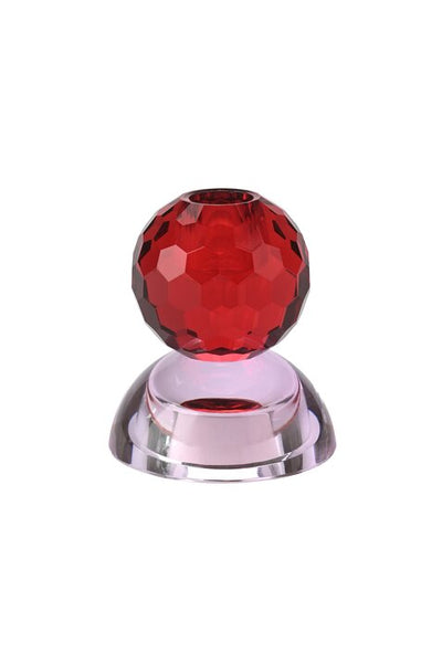 SARI, KRISTALLGLAS, KERZENHALTER/TEELICHTHALTER, KUGEL/CABOCHON, ROT/HELLROSA, GS