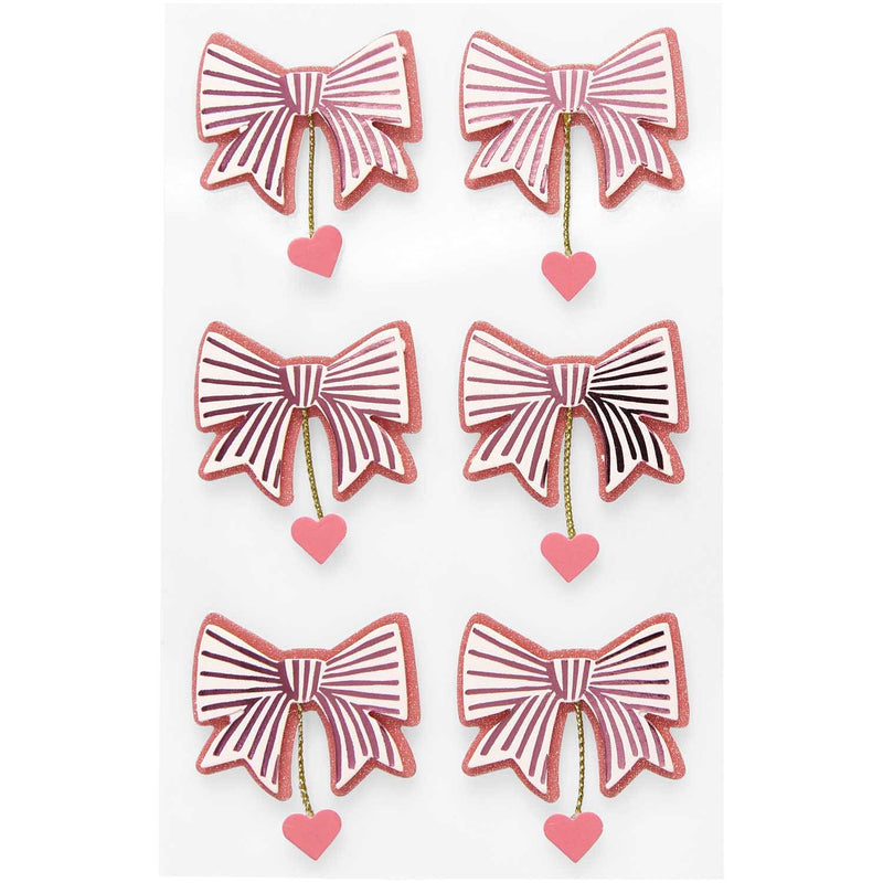 3D Sticker Schleifen / Herzen, Peach FSC MIX