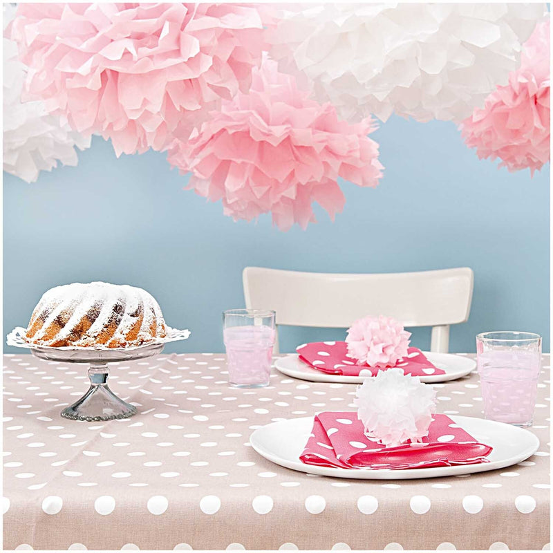 SEIDENPAPIER POMPONS, ROSA FSC MIX 3 STK