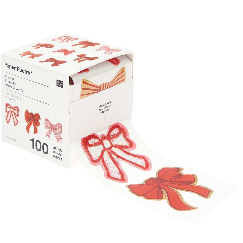 PAPER POETRY STICKER SCHLEIFEN CLASSIC 100 STÜCK Ø 5CM