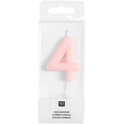 ZAHLENKERZE 4 ROSA 10,5CM | Boutique Ballooons