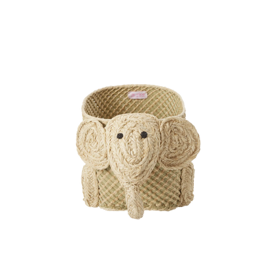 Kleine Elefant Raffia Aufbewahrungskorb - Natürlich
