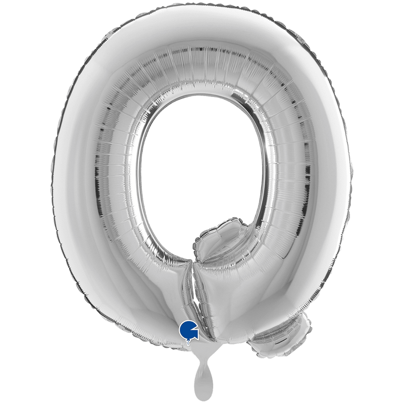 Buchstabenballon Q XXL - Silber