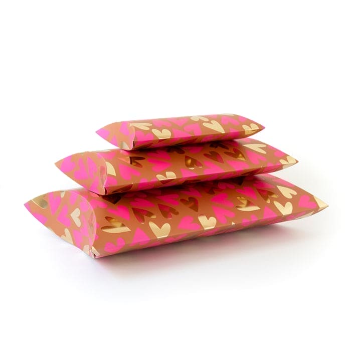 Kissenschachteln - Medium - Hearts Fluor Pink