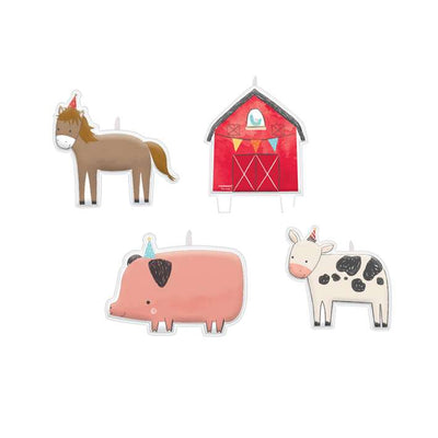 4 Kuchenkerzen "Barnyard Birthday" | Boutique Ballooons