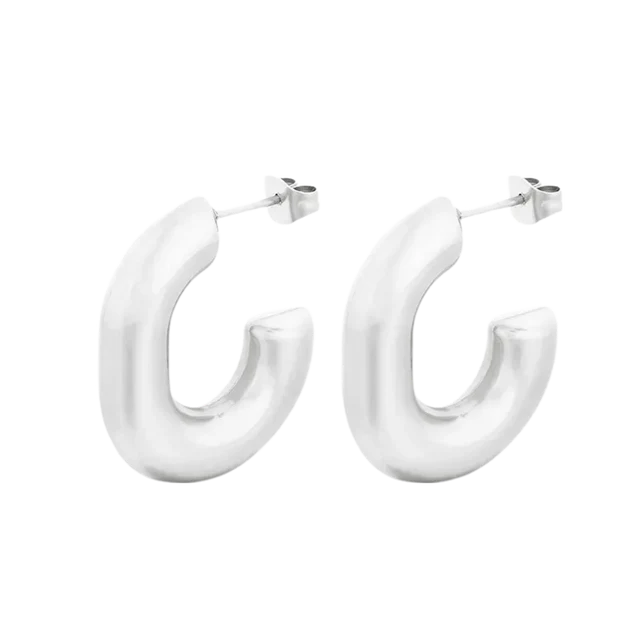 Ohrring Chunky Hoop, Silber