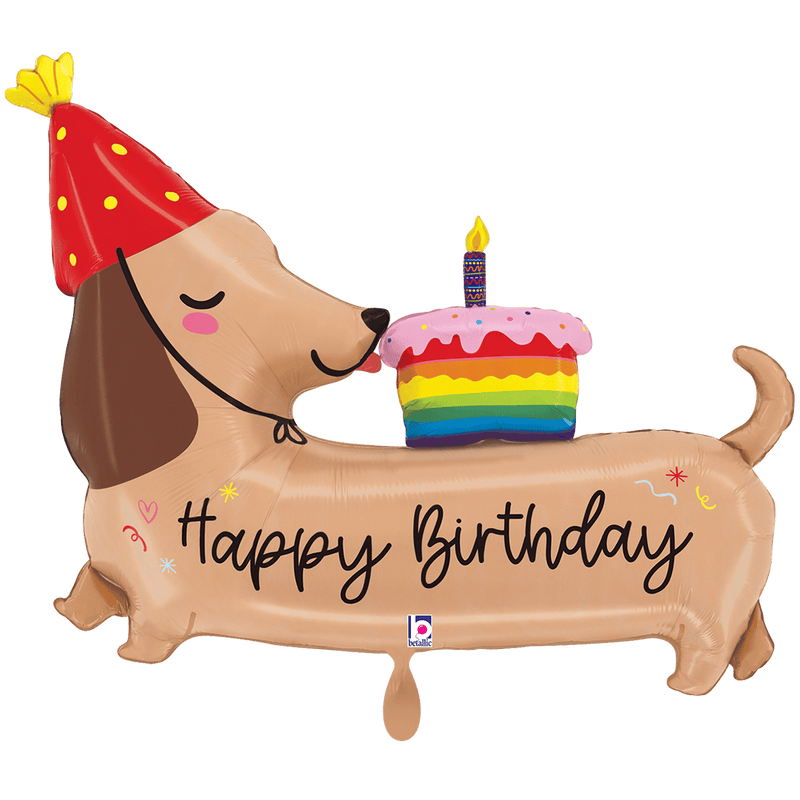 Folienballon Happy BDay Dachshund XXL
