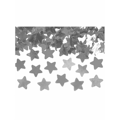 Konfettikanone - 40cm - Metallic - Stars - Silber