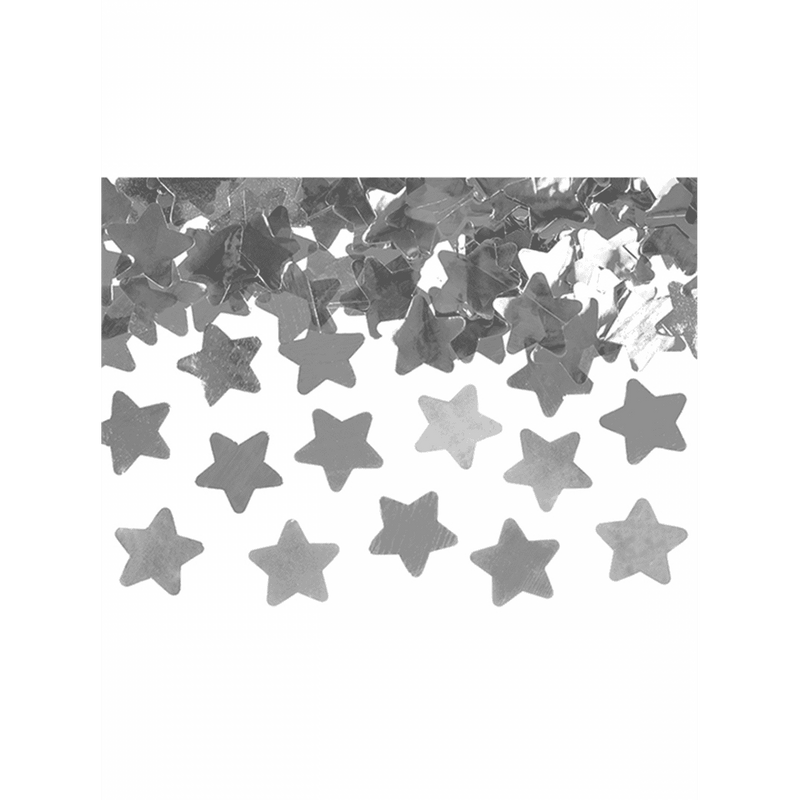 Konfettikanone - 40cm - Metallic - Stars - Silber