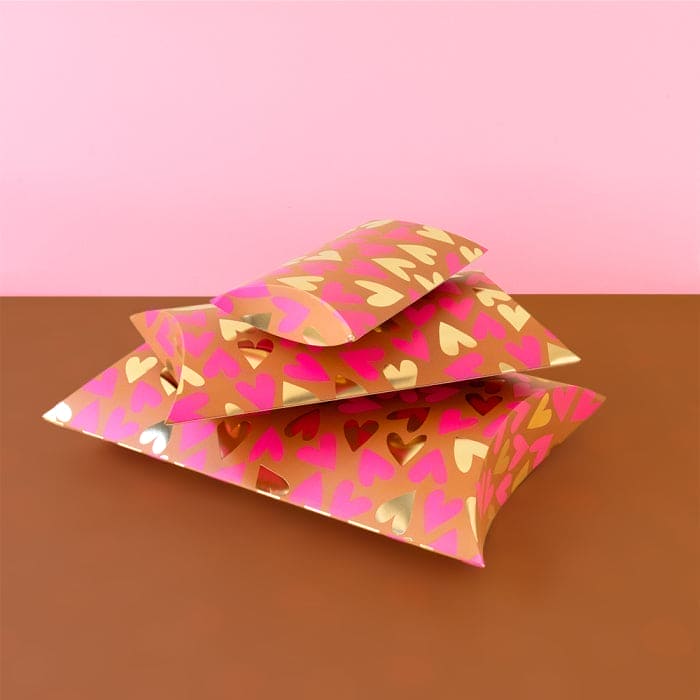 Kissenschachteln - Medium - Hearts Fluor Pink