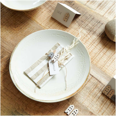 Servietten, beige/weiß gestreift, FSC MIX, 20 Stk, 33 x 33 cm