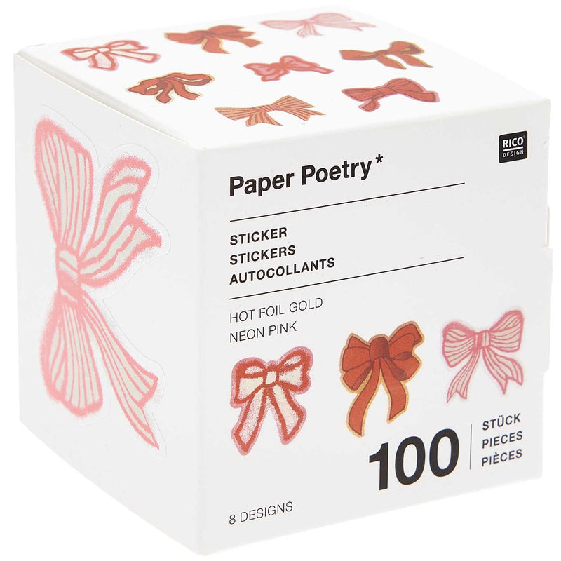 PAPER POETRY STICKER SCHLEIFEN CLASSIC 100 STÜCK Ø 5CM